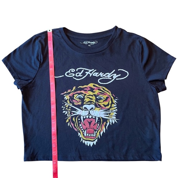 Ed Hardy RETRO TIGER CROPPED BABY TEE Size XL - Picture 3 of 8